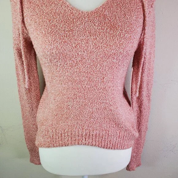 Crave Fame Juniors Blush Hooded Sweater XS - Picture 6 of 10